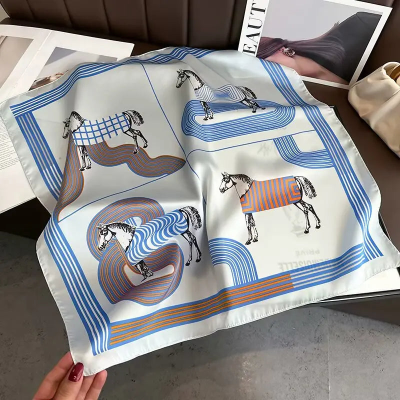 Luxury Silk Satin Horse Scarf