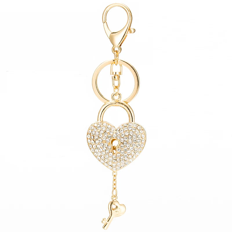 Crystal Love Lock Keychain