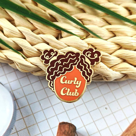 Curly Club Metal Brooch & Lapel Pin