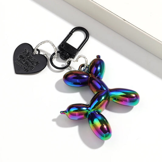 Balloon Dog Heart Keychain