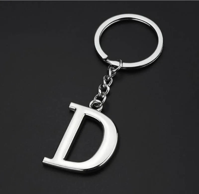 Silver Initial Letter Keychain