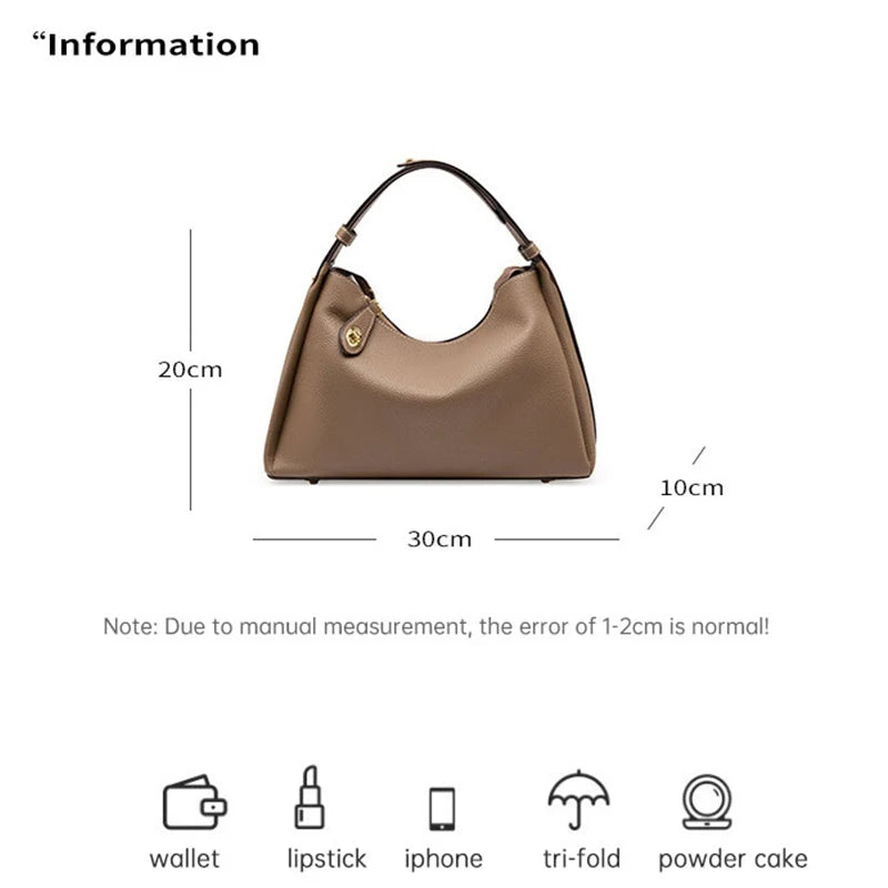 Genuine Leather Bucket Shoulder & Crossbody Bag