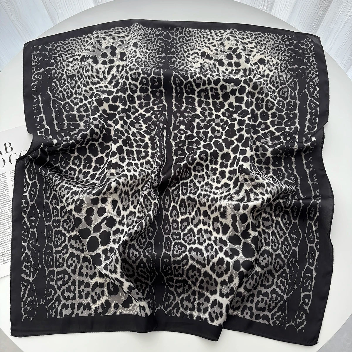 Animal Print Satin Scarf