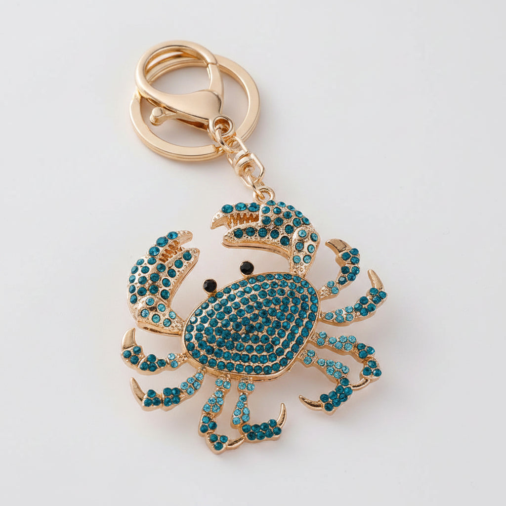 Sparkling Crystal Crab Keychain