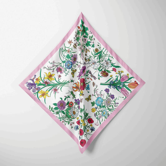 Printed Chiffon Square Scarf