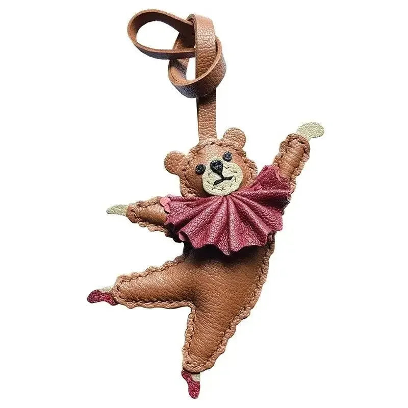 Bear Leather Bag Charm