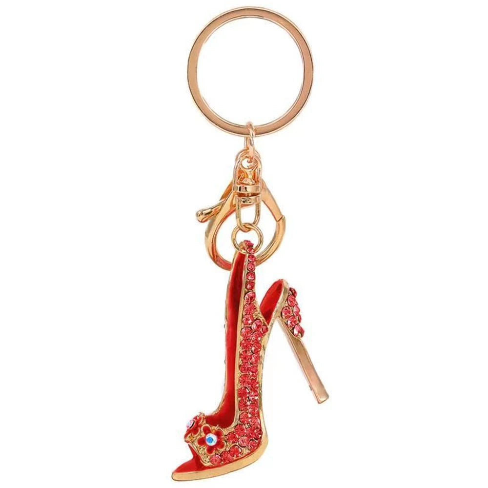 Rhinestone High Heel Shoe Keychain