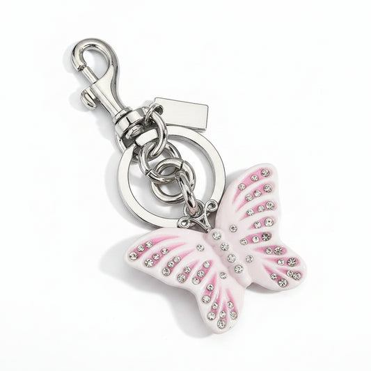 Rhinestone Animal Charm Keychain – Butterfly, Dolphin & Squirrel