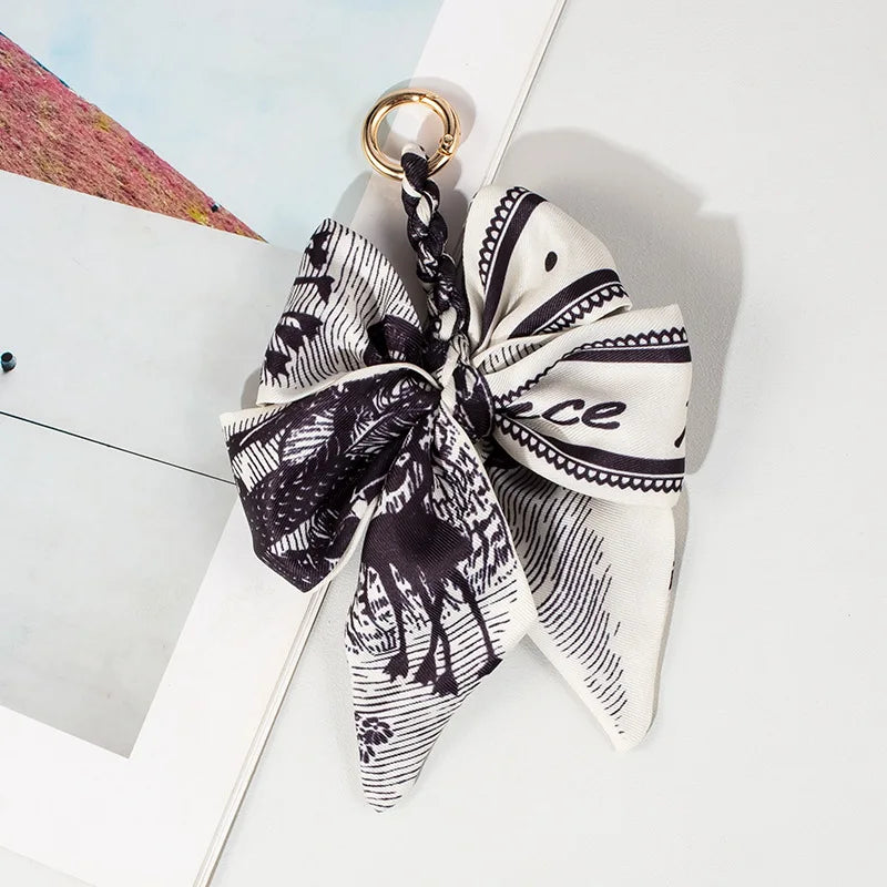 Hand-Woven Silk Bow Keychain