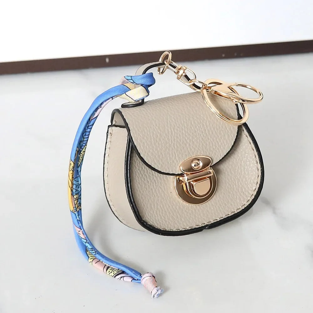 Mini Leather Coin Purse Keychain
