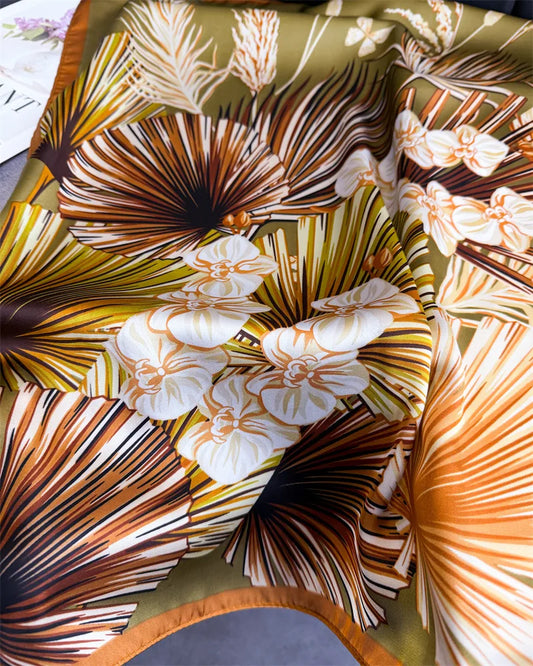 Floral Print Square Scarf
