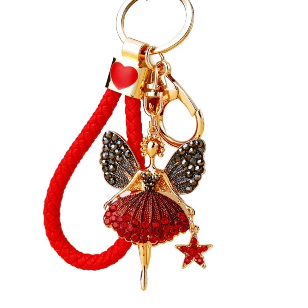Ballet Rhinestone Purse Key Chain