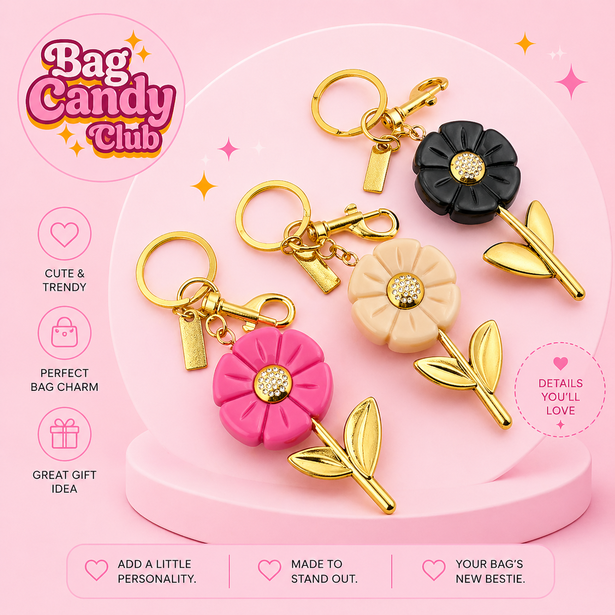 Daisy Flower Keychain Pendant