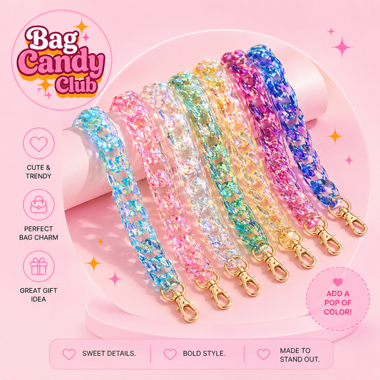 Iridescent Chunky Acrylic Bag Chain