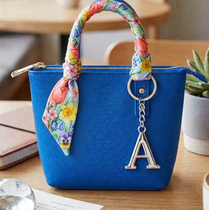 Silver Initial Letter Keychain