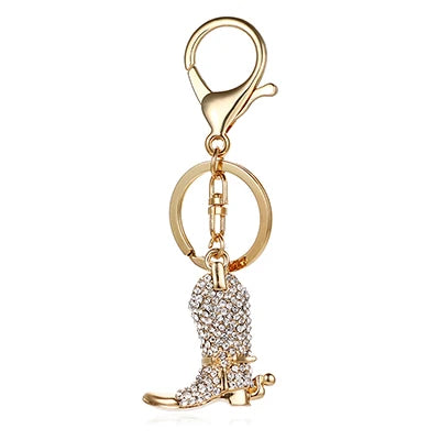 Rhinestone Cowboy Boot Keychain