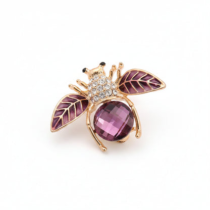Rhinestone Bee Brooch Pin
