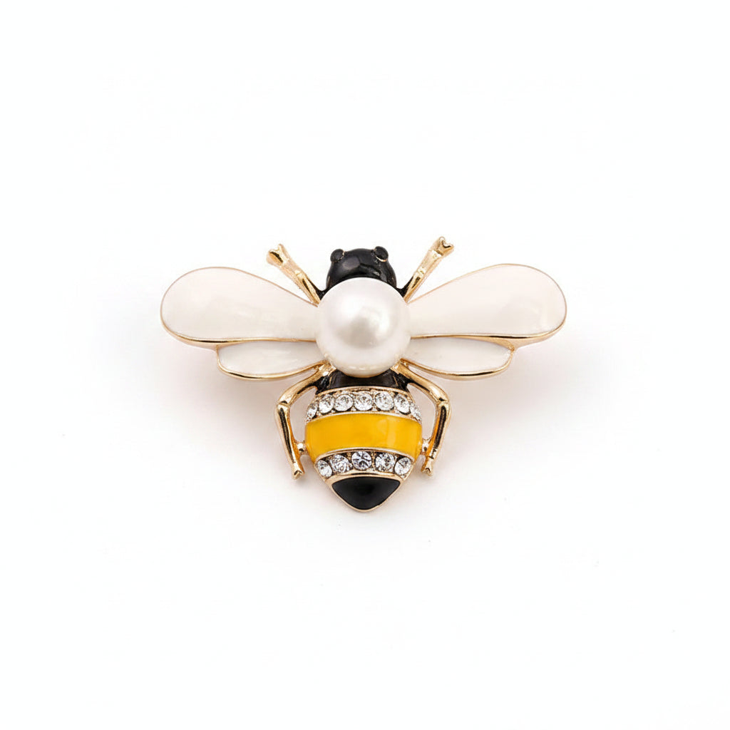 Rhinestone Bee Brooch Pin