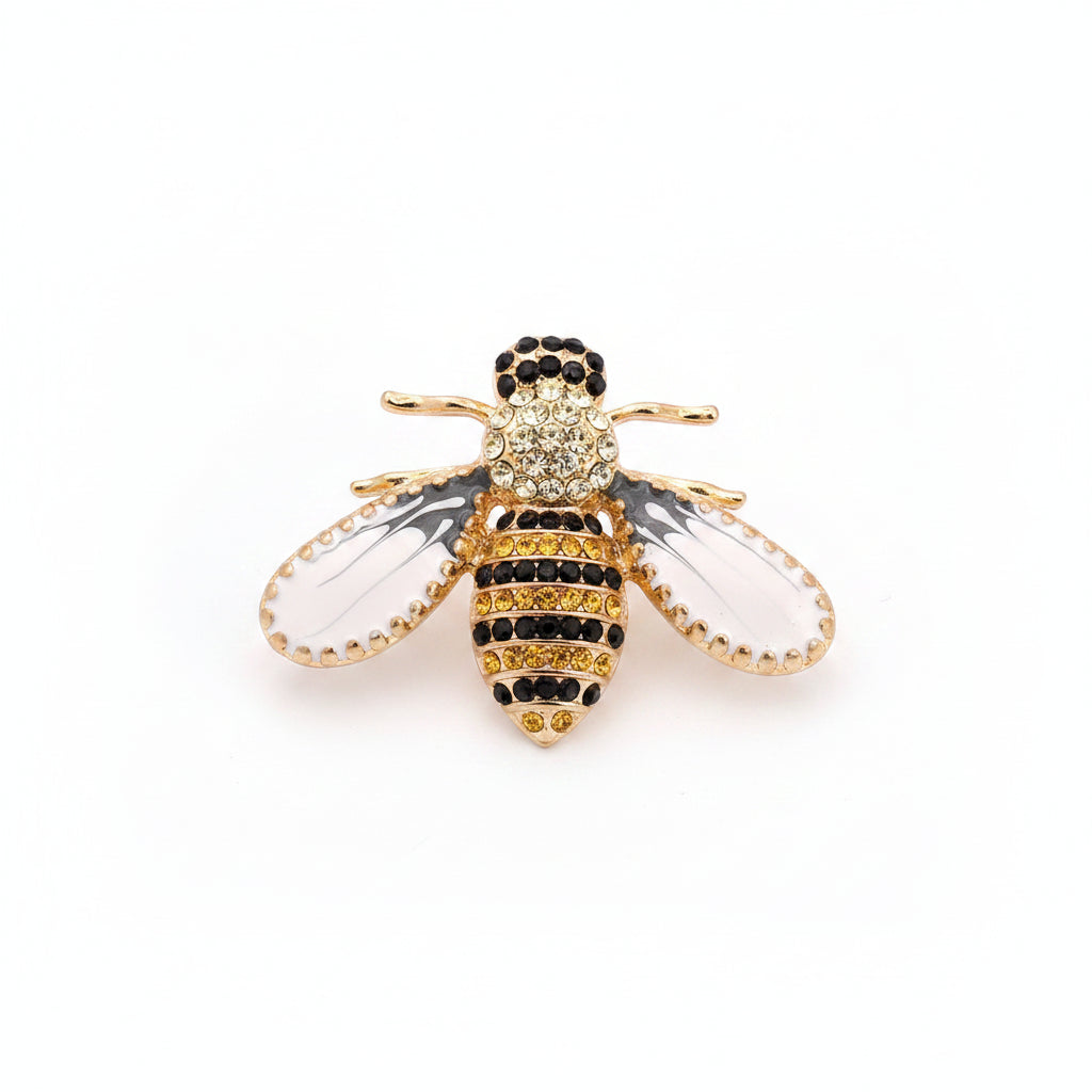 Rhinestone Bee Brooch Pin