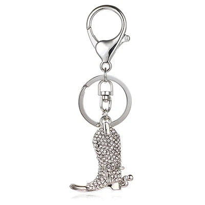 Rhinestone Cowboy Boot Keychain