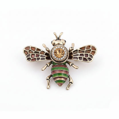 Rhinestone Bee Brooch Pin