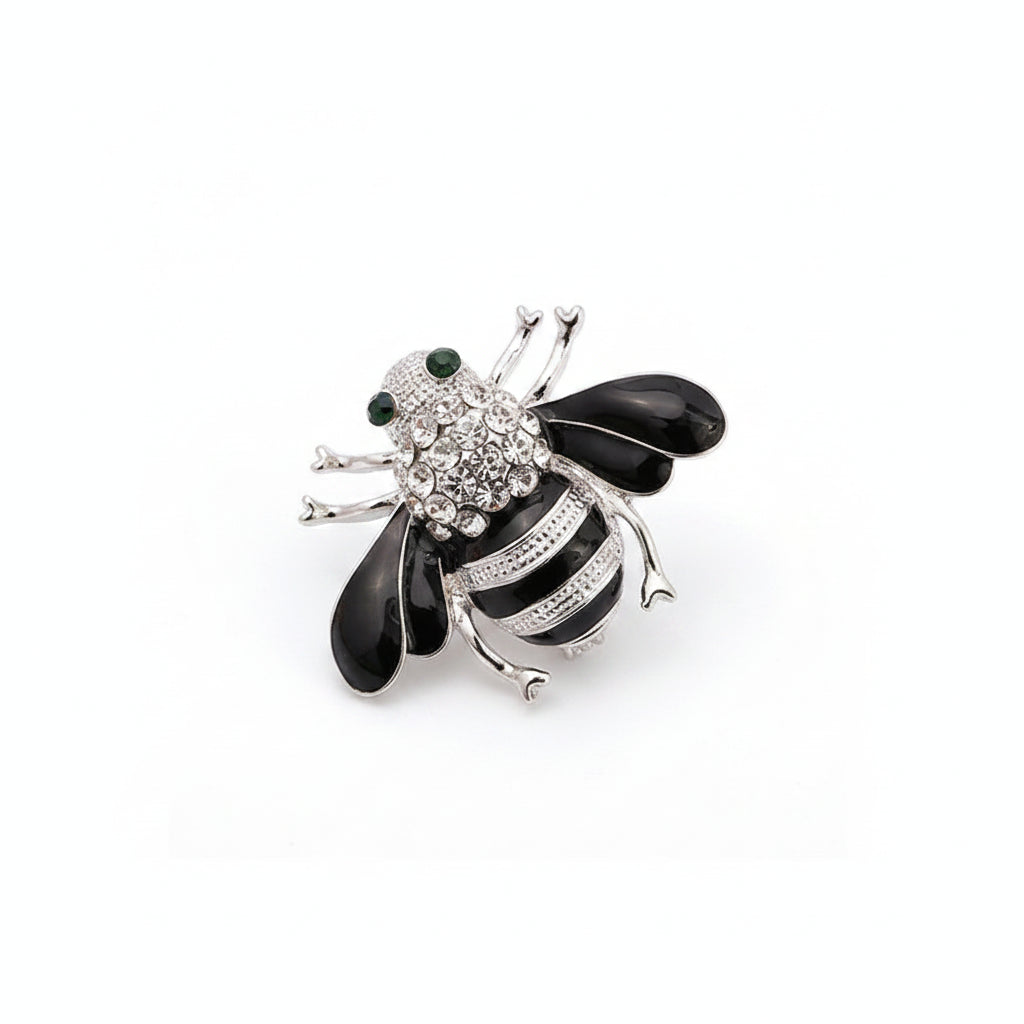 Rhinestone Bee Brooch Pin