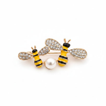 Rhinestone Bee Brooch Pin