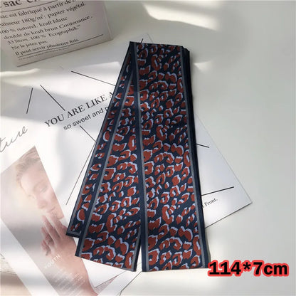 Leopard Print Silk Scarf & Bag Ribbon