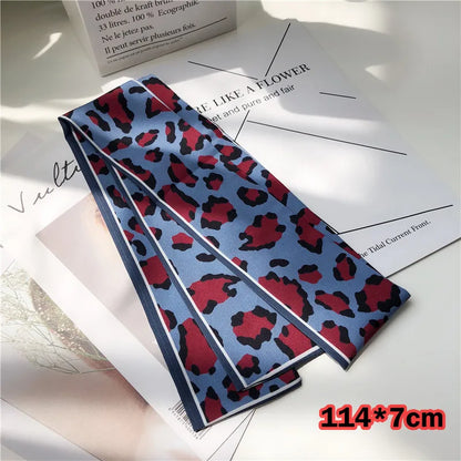Leopard Print Silk Scarf & Bag Ribbon
