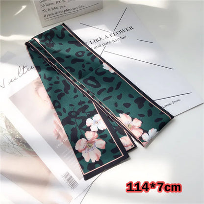 Leopard Print Silk Scarf & Bag Ribbon