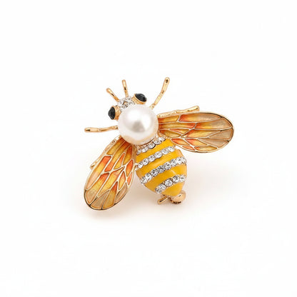 Rhinestone Bee Brooch Pin