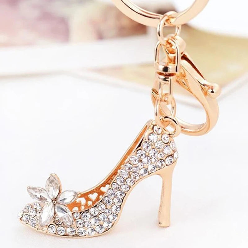Rhinestone High Heel Shoe Keychain