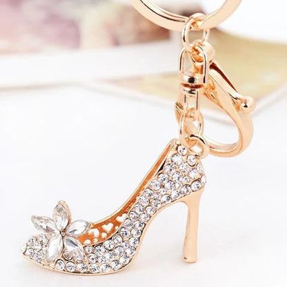 Rhinestone High Heel Shoe Keychain