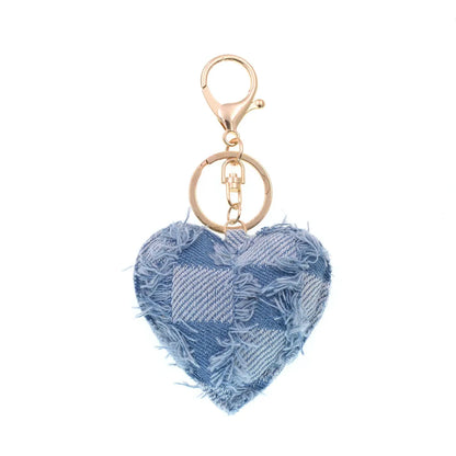 Denim Heart Keychain
