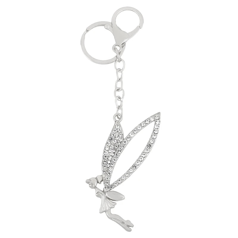 Rhinestone Fairy Angel Wings Keychains