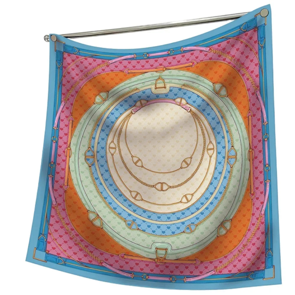 French Love Circle Silk Scarf