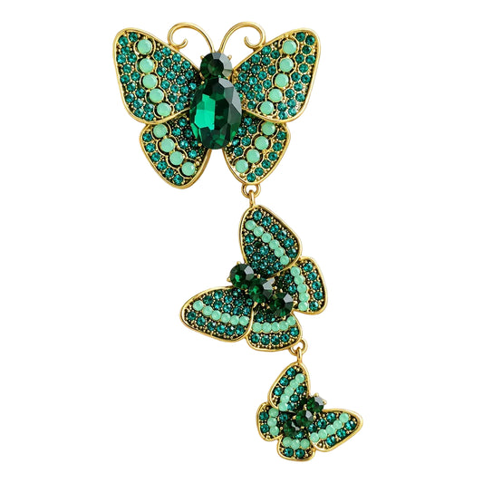 Rhinestone Butterfly Statement Brooch
