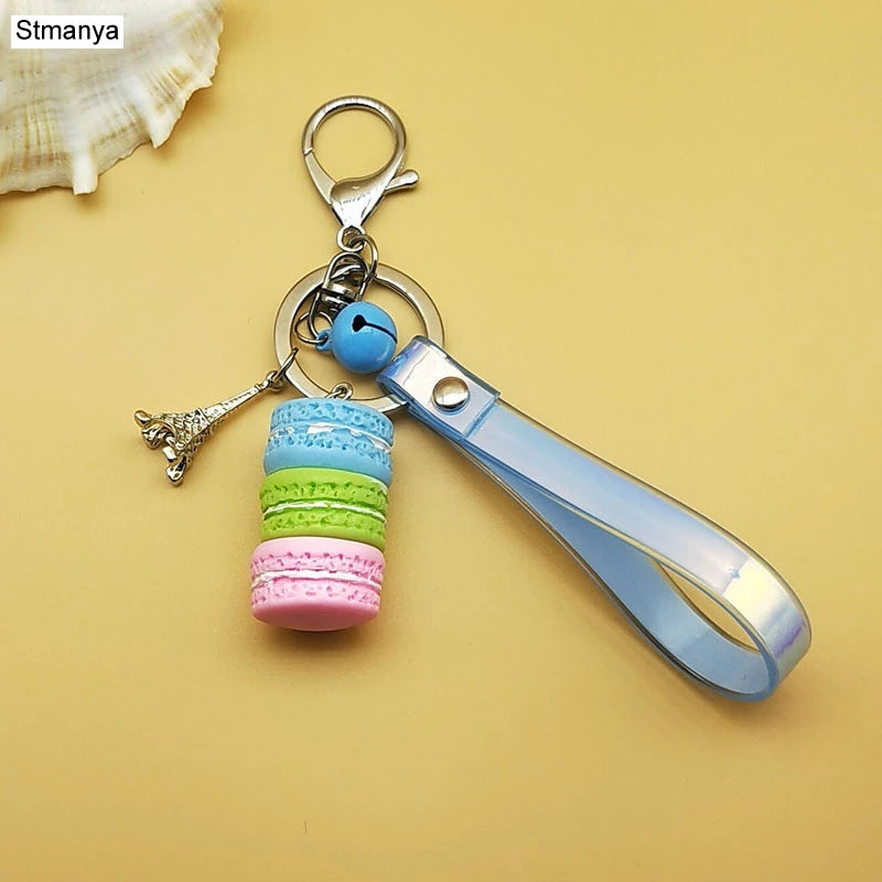 French Macaron Charm Keychain