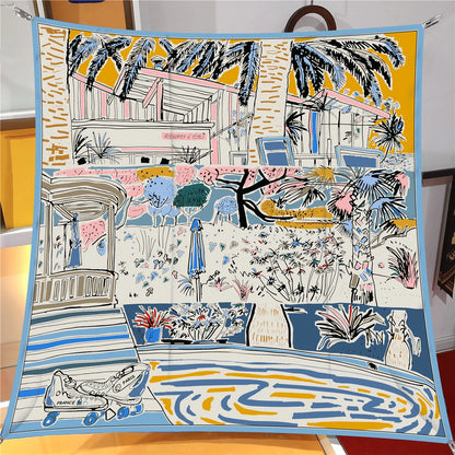 Classic Large Silk Square Scarf