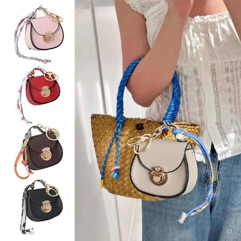 Mini Leather Coin Purse Keychain