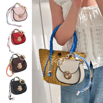 Mini Leather Coin Purse Keychain
