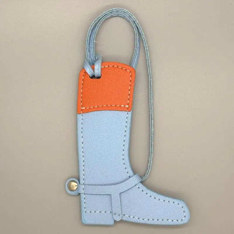 Color-Block Leather Boot Bag Charm