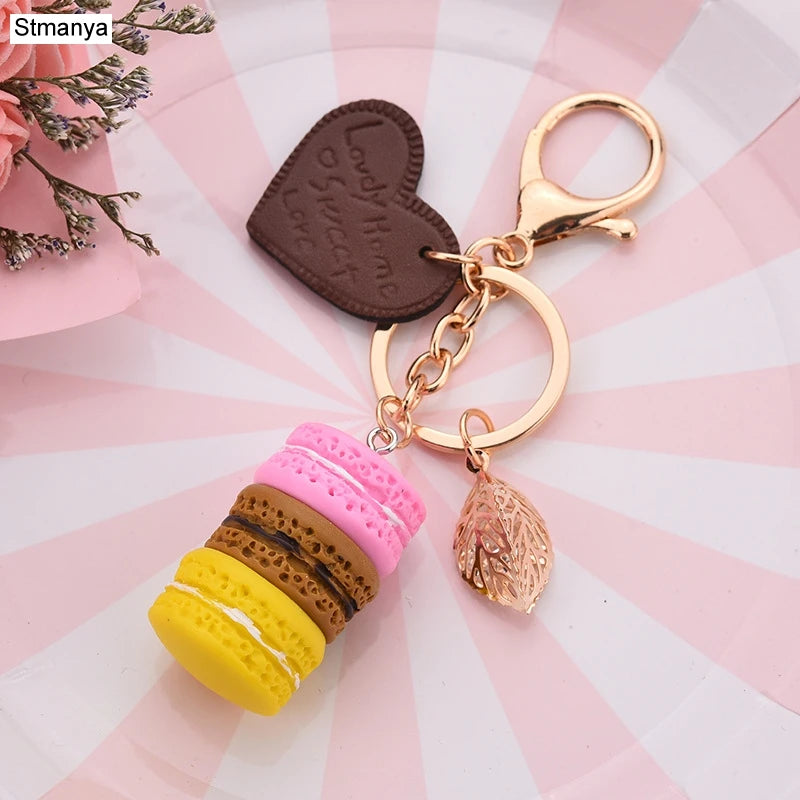 French Macaron Charm Keychain