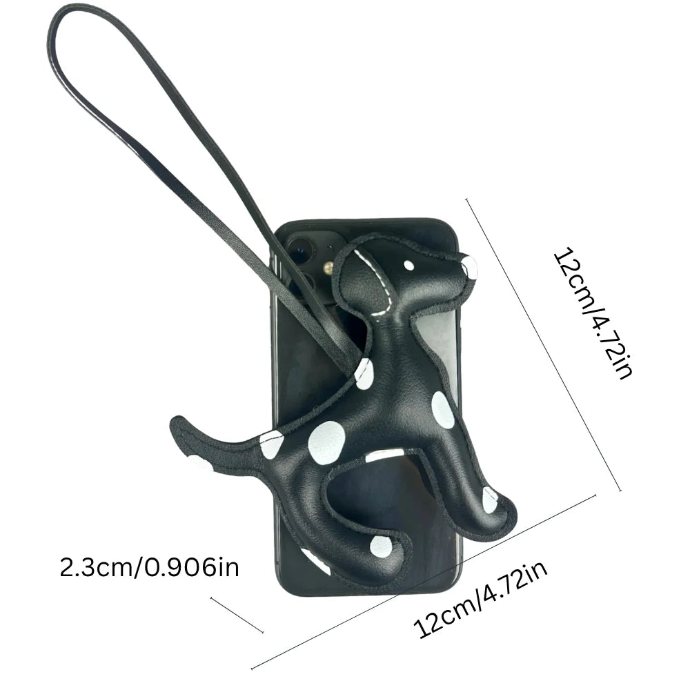 Spotted Dalmatian Leather Keychain