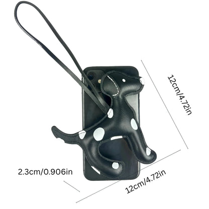 Spotted Dalmatian Leather Keychain