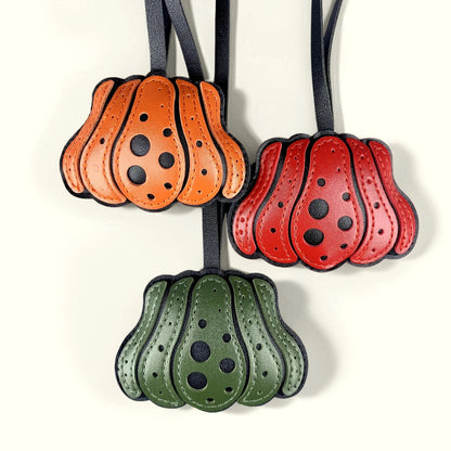 Leather Pumpkin & Chestnut Bag Charm