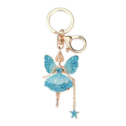Flower Fairy Rhinestone Keychain