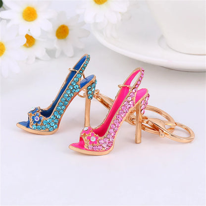 Rhinestone High Heel Shoe Keychain