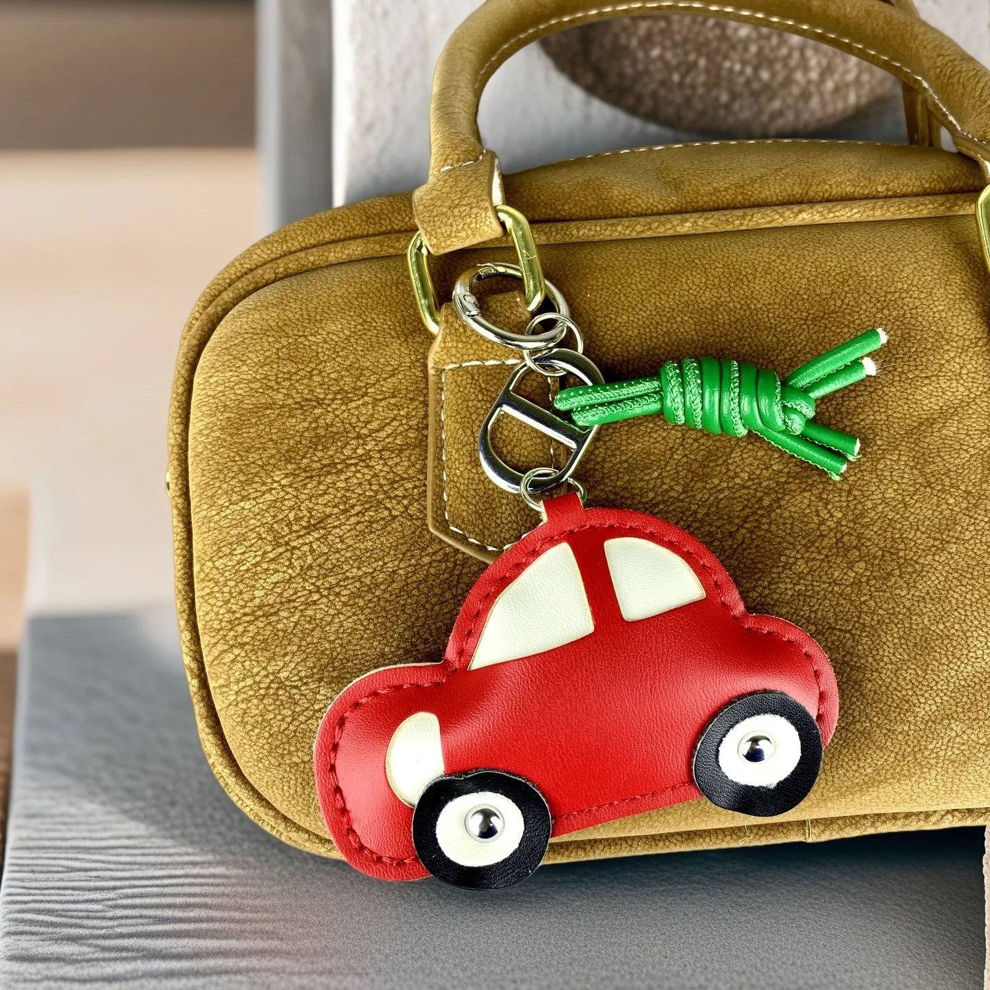 Leather Car Keychain Charm