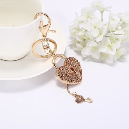 Crystal Love Lock Keychain